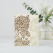 Fine Cool Cute Girly Retro Floral Mode Briefkaart (Staand voorkant)
