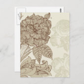 Fine Cool Cute Girly Retro Floral Mode Briefkaart (Voorkant / Achterkant)