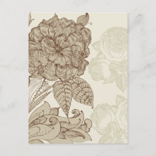 Fine Cool Cute Girly Retro Floral Mode Briefkaart