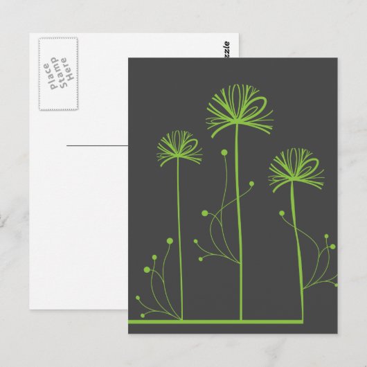 Fine Cool Cute Girly Retro Floral Mode Briefkaart (Voorkant / Achterkant)