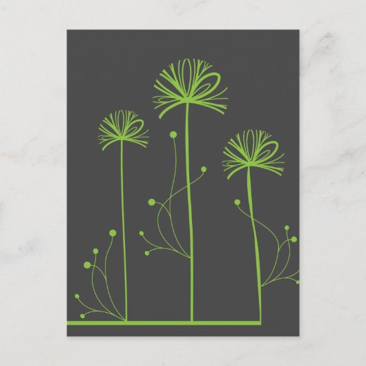 Fine Cool Cute Girly Retro Floral Mode Briefkaart (Voorkant)