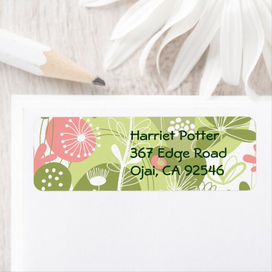 Fine Cool Cute Girly Retro Floral Mode Etiket (Insitu)