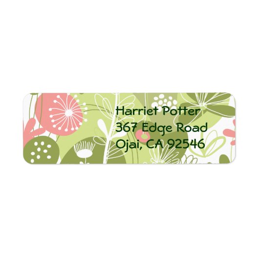 Fine Cool Cute Girly Retro Floral Mode Etiket (Voorkant)