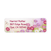 Fine Cool Cute Girly Retro Floral Mode Etiket (Voorkant)