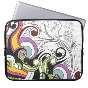 Fine Cool Cute Girly Retro Floral Mode Laptop Sleeve