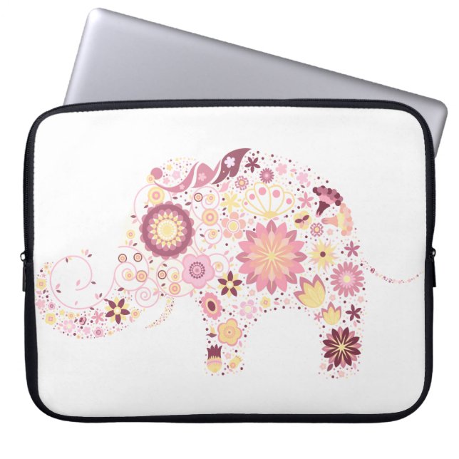 Fine Cool Cute Girly Retro Floral Mode Laptop Sleeve (Voorkant)