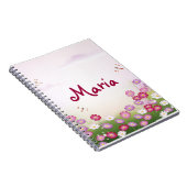 Fine Cool Cute Girly Retro Floral Mode Notitieboek (Rechterzijde)