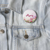Fine Cool Cute Girly Retro Floral Mode Ronde Button 5,7 Cm (In situ)
