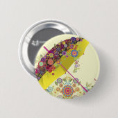 Fine Cool Cute Girly Retro Floral Mode Ronde Button 5,7 Cm (Voorkant /achterkant)