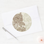 Fine Cool Cute Girly Retro Floral Mode Ronde Sticker (Envelop)