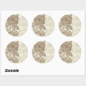 Fine Cool Cute Girly Retro Floral Mode Ronde Sticker (Vel)