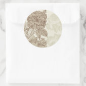 Fine Cool Cute Girly Retro Floral Mode Ronde Sticker (Tas)