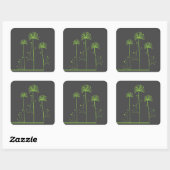 Fine Cool Cute Girly Retro Floral Mode Vierkante Sticker (Vel)