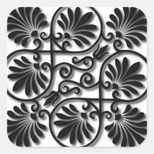 Fine Cool Cute Girly Retro Floral Mode Vierkante Sticker