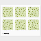 Fine Cool Cute Girly Retro Floral Mode Vierkante Sticker (Vel)