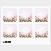 Fine Cool Cute Girly Retro Floral Mode Vierkante Sticker (Vel)