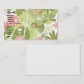 Fine Cool Cute Girly Retro Floral Mode Visitekaartje (Voorkant / Achterkant)