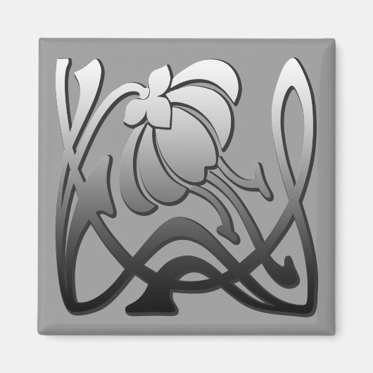 Fine Cool Flowers Cute Girly Retro Floral Magneet (Voorkant)