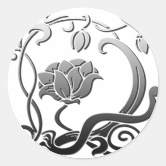 Fine Cool Flowers Cute Girly Retro Floral Ronde Sticker (Voorkant)