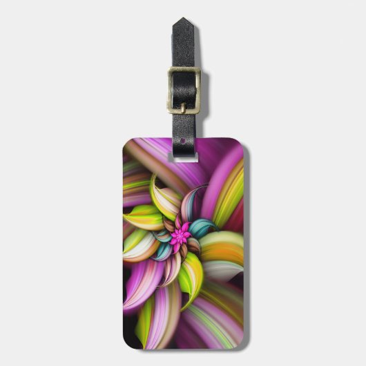 Fine Cute Cool Girly Retro Floral Mode Bagagelabel (Voorkant verticaal)