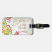 Fine Cute Cool Girly Retro Floral Mode Bagagelabel (Voorkant horizontaal)