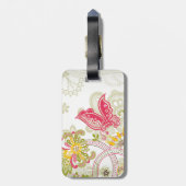 Fine Cute Cool Girly Retro Floral Mode Bagagelabel (Achterkant verticaal)