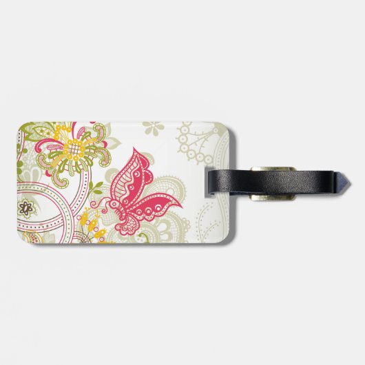 Fine Cute Cool Girly Retro Floral Mode Bagagelabel (Achterkant horizontaal)