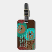 Fine Cute Cool Girly Retro Floral Mode Bagagelabel (Voorkant verticaal)