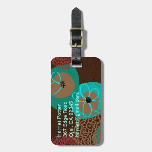 Fine Cute Cool Girly Retro Floral Mode Bagagelabel (Voorkant verticaal)