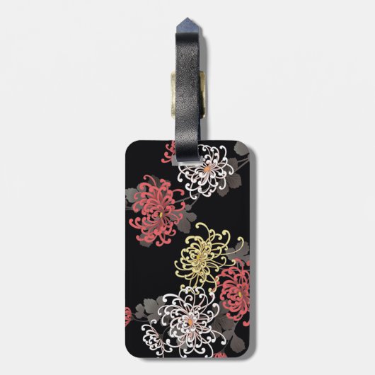 Fine Cute Cool Girly Retro Floral Mode Bagagelabel (Achterkant verticaal)