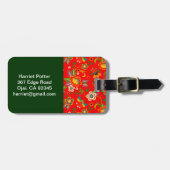 Fine Cute Cool Girly Retro Floral Mode Bagagelabel (Voorkant horizontaal)