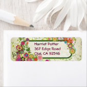 Fine Cute Cool Girly Retro Floral Mode Etiket (Insitu)