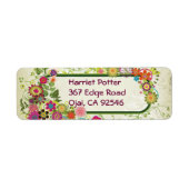 Fine Cute Cool Girly Retro Floral Mode Etiket (Voorkant)