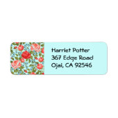Fine Cute Cool Girly Retro Floral Mode Etiket (Voorkant)