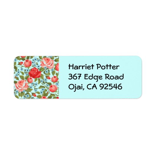Fine Cute Cool Girly Retro Floral Mode Etiket (Voorkant)