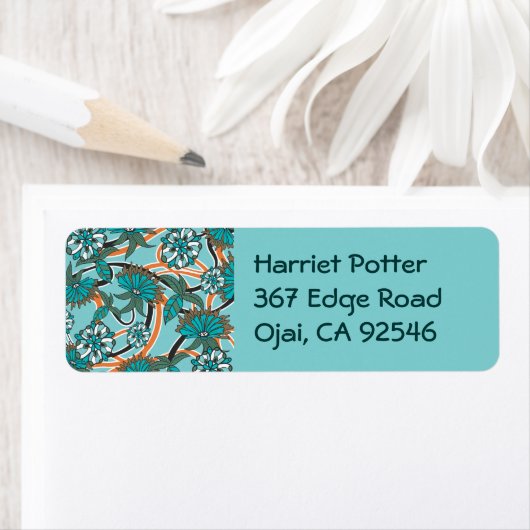 Fine Cute Cool Girly Retro Floral Mode Etiket (Insitu)