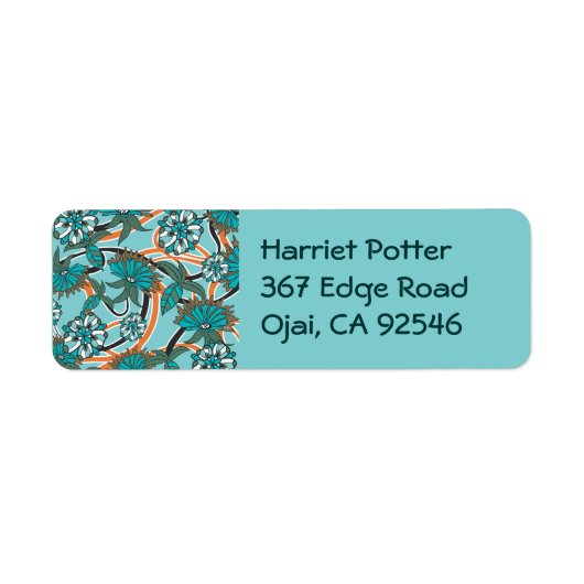 Fine Cute Cool Girly Retro Floral Mode Etiket (Voorkant)