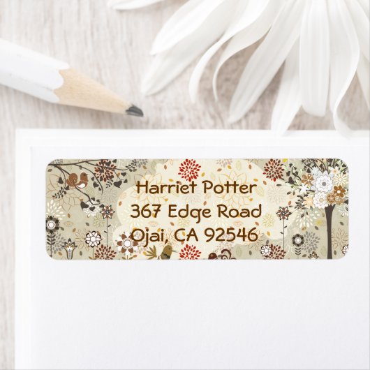 Fine Cute Cool Girly Retro Floral Mode Etiket (Insitu)