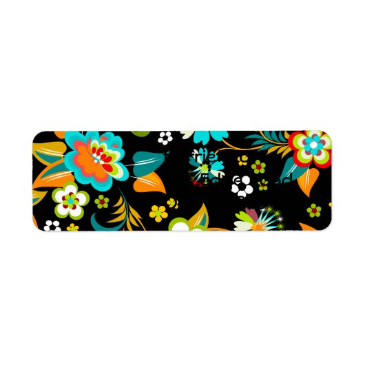 Fine Cute Cool Girly Retro Floral Mode Etiket (Voorkant)