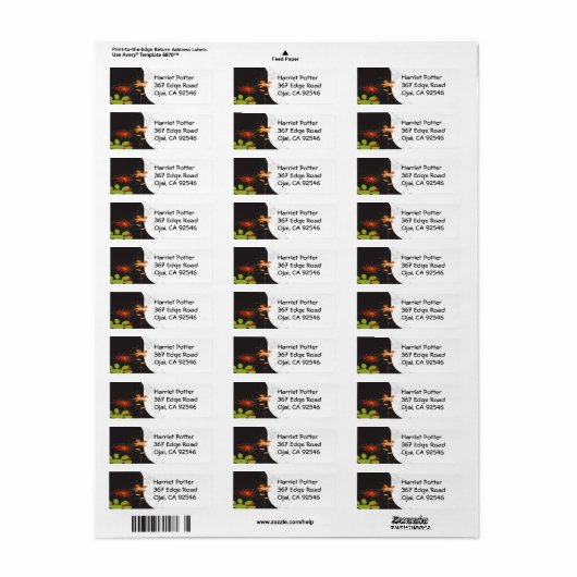 Fine Cute Cool Girly Retro Floral Mode Etiket (Full Sheet)