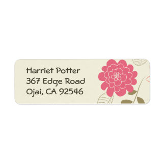 Fine Cute Cool Girly Retro Floral Mode Etiket