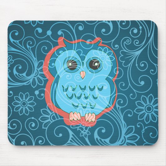 Fine Cute Cool Girly Retro Floral Mode Muismat (Voorkant)