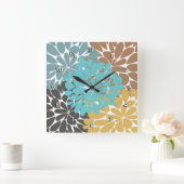 Fine Cute Cool Girly Retro Floral Mode Vierkante Klok (Huis)