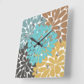 Fine Cute Cool Girly Retro Floral Mode Vierkante Klok (Hoek)
