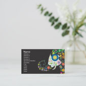 Fine Cute Cool Girly Retro Floral Mode Visitekaartje (Staand voorkant)