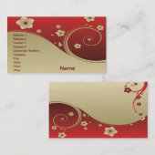 Fine Cute Cool Girly Retro Floral Mode Visitekaartje (Voorkant / Achterkant)