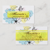 Fine Cute Cool Girly Retro Floral Mode Visitekaartje (Voorkant / Achterkant)