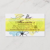 Fine Cute Cool Girly Retro Floral Mode Visitekaartje (Achterkant)