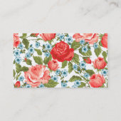 Fine Cute Cool Girly Retro Floral Mode Visitekaartje (Achterkant)