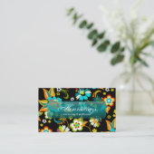 Fine Cute Cool Girly Retro Floral Mode Visitekaartje (Staand voorkant)